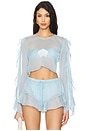 view 1 of 4 Thoma Cropped Shirt in Baby Blue