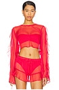 view 1 of 4 Thoma Cropped Shirt in Raspberry