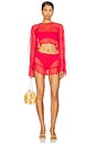 view 4 of 4 Thoma Cropped Shirt in Raspberry