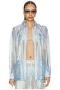 view 1 of 5 Susan Shirt in Aqua Shell Print