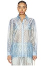 view 2 of 5 Susan Shirt in Aqua Shell Print