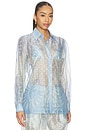 view 3 of 5 Susan Shirt in Aqua Shell Print