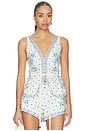 view 1 of 4 Rue Top in Blue Mosaic Print