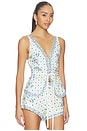 view 2 of 4 Rue Top in Blue Mosaic Print