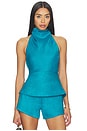 view 1 of 5 TOP CUELLO VUELTO BREIELLE in Blue Teal
