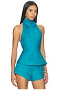 view 2 of 5 TOP CUELLO VUELTO BREIELLE in Blue Teal