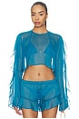 view 1 of 4 BLOUSE CROPPED THOMA in Blue Teal