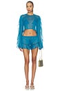 view 4 of 4 BLOUSE CROPPED THOMA in Blue Teal