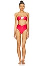 view 4 of 5 Claire Bikini Bottom in Raspberry