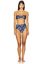 view 4 of 4 Thelma Bikini Bottom in Blue Print