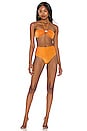 view 4 of 5 Amber High Rise Bikini Bottom in Orange