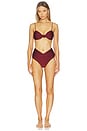 view 4 of 4 Claire Bikini Bottom in Burgundy