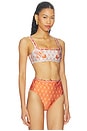 view 2 of 4 Lilia Bikini Top in Orange Mosaic Print