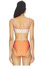 view 3 of 4 Lilia Bikini Top in Orange Mosaic Print