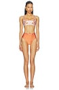 view 4 of 4 Lilia Bikini Top in Orange Mosaic Print