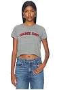 view 1 of 4 Red Game Day Tiny Tee in Heather Grey