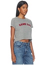 view 2 of 4 Red Game Day Tiny Tee in Heather Grey
