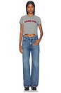 view 5 of 4 Red Game Day Tiny Tee in Heather Grey