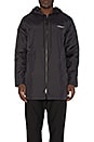 view 2 of 5 Insulated Long Hooded Coach Jacket in Black
