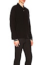 view 2 of 5 Heavy Pique Long Sleeve Polo in Black