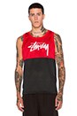 view 1 of 3 2 Tone Mesh Tank in Red