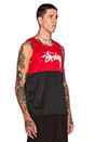 view 2 of 3 2 Tone Mesh Tank in Red