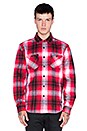view 1 of 3 Heavy Brushed Flannel Button Up in Red