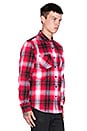 view 2 of 3 Heavy Brushed Flannel Button Up in Red