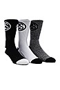 view 1 of 4 3-Pack SS Link Premium Socks in Black/White, Black & White
