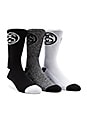 view 1 of 4 LOT DE 3 PAIRES DE CHAUSSETTES PREMIUM SS LINK in White, Black, Black/White