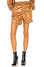 view 1 of 4 Langley Shiny Baggy Short in Tan