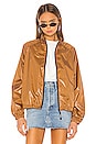 view 2 of 5 Langley Shiny Zip Jacket in Tan