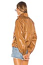 view 4 of 5 Langley Shiny Zip Jacket in Tan