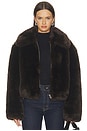 view 2 of 5 Aya Faux Fur Jacket in Dark Brown