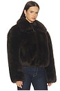 view 4 of 5 Aya Faux Fur Jacket in Dark Brown