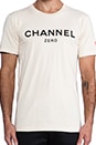 view 4 of 5 Channel Zero Tee in Black/Cream in Black & Cream