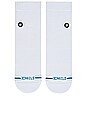 view 3 of 4 Icon Quarter 3 Pack Socks in White