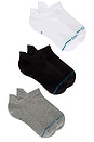 view 2 of 4 Icon Low Tab 3 Pack Socks in Black, White, & Heather Grey