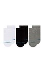 view 4 of 4 Icon Low Tab 3 Pack Socks in Black, White, & Heather Grey