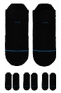 view 4 of 4 Icon Low Tab 3 Pack Socks in Black