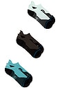view 2 of 5 Down Time Mid Tab 3 Pack Socks in Ice Blue