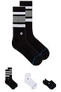 view 1 of 5 Icon Series 3 Pack Socks in Black & White