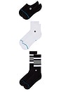 view 3 of 5 Icon Series 3 Pack Socks in Black & White