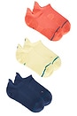 view 3 of 4 Run Light Tab 3 Pack Socks in Coral