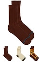 view 1 of 5 Camo Crew 3 Pack Socks in Brown