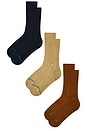 view 3 of 5 Icon 3 Pack Socks in Sand