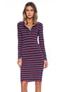 view 1 of 4 Long Sleeve Dress in Red & Indigo Stripe