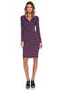 view 4 of 4 Long Sleeve Dress in Red & Indigo Stripe