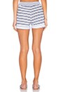 view 3 of 4 Navy Stripe French Terry Short in White