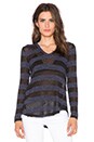 view 1 of 3 Stripe V Neck Sweater in Periwinkle